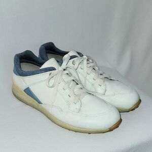 Ecco Golf Shoes White with Blue Leather Women's 8
